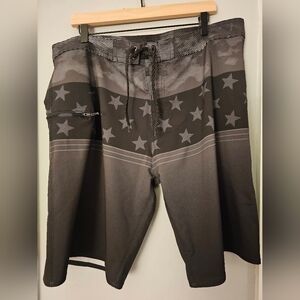 Burnside Black Star Pattern Board Shorts